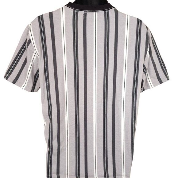 Guess Originals T Shirt Mens Size Small Gray Black Striped OVERSIZED Fit - Picture 4 of 6
